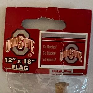 NWT MRL Sports 12” x 18” Go Bucks! Ohio State Flag w/ Wood Dowel Licensed